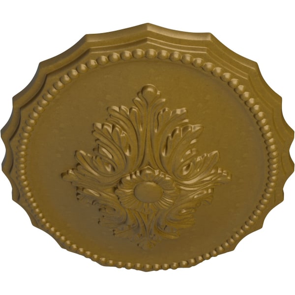 Oxford Ceiling Medallion, Hand-Painted Gold, 16 7/8W X 11 3/4H X 1 1/2P